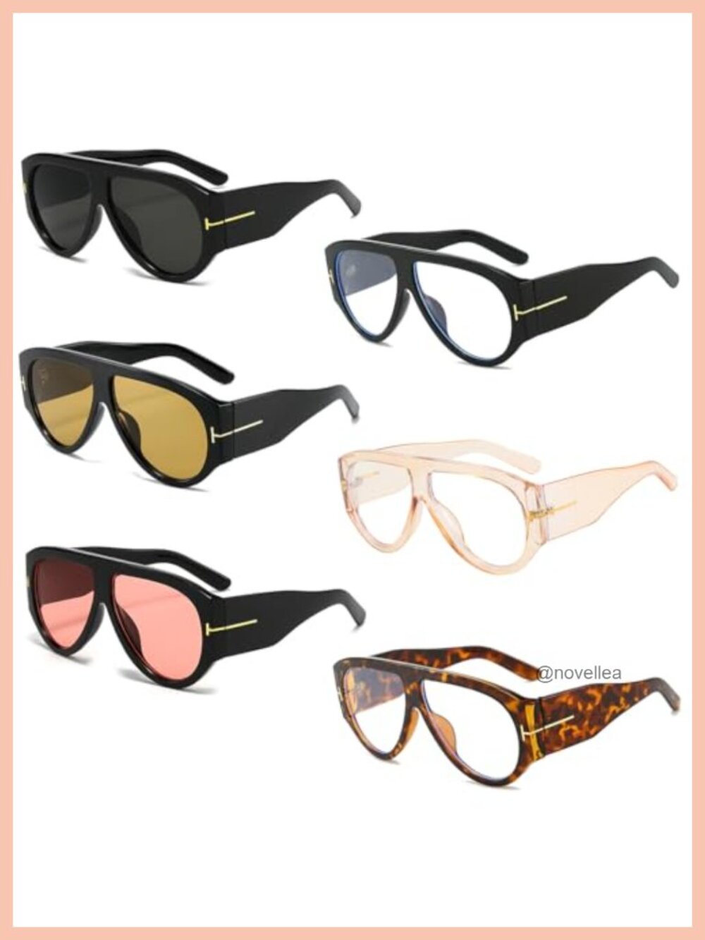 Oversized Aviator Sunglasses for Women Men UV400 Protection 3 Pack